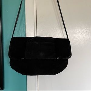 Vintage 1980s black suede purse